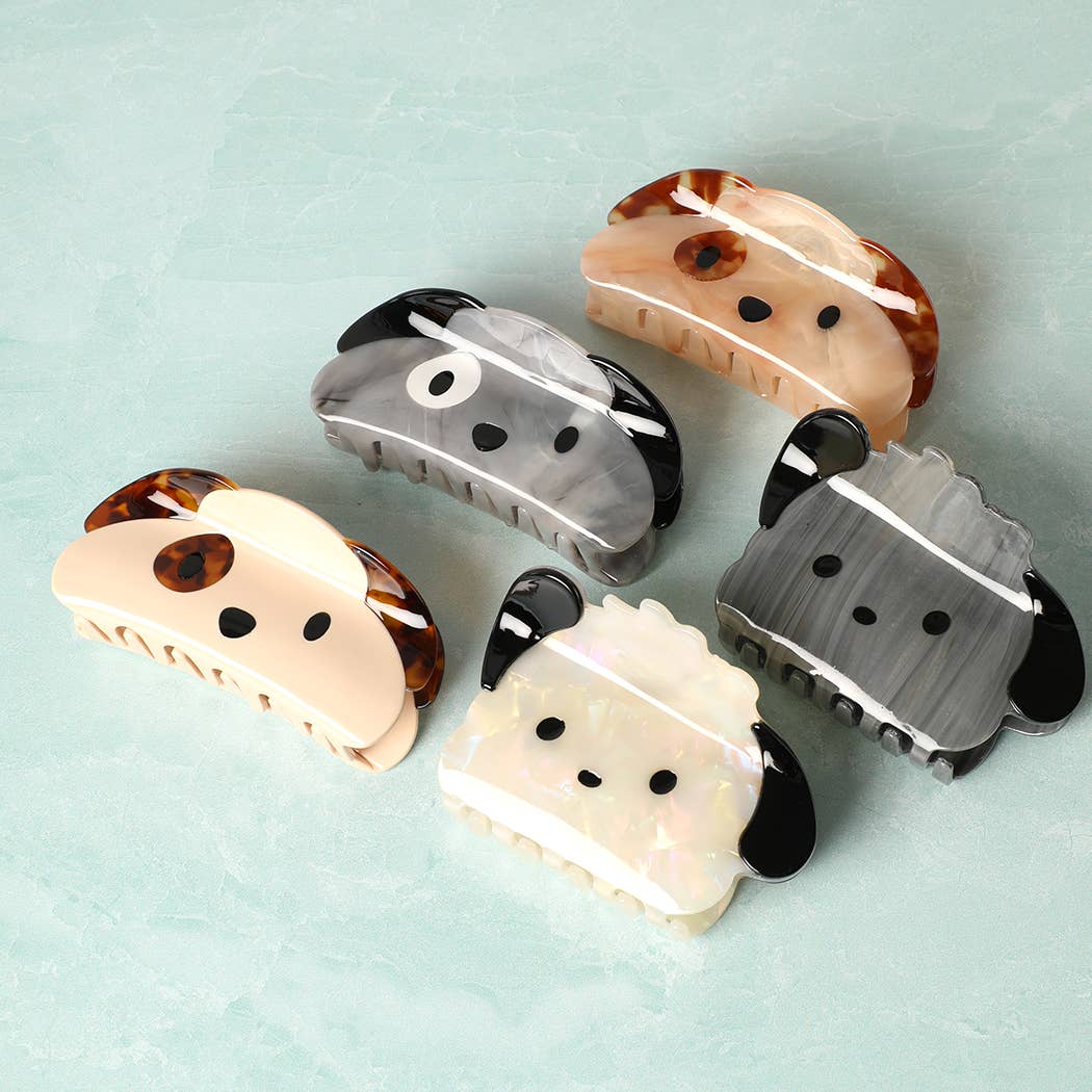 Adorable Puppy Faces Designed Hair Claw Clip