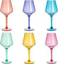 Load image into Gallery viewer, Unbreakable Colored Stemmed Wine Glasses, Acrylic
