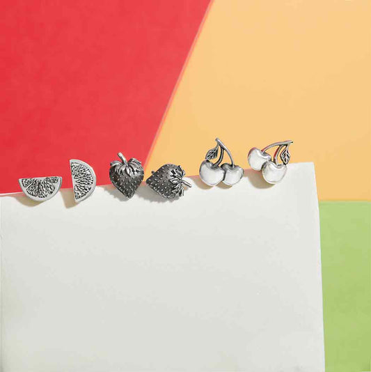 Sterling Silver Orange Slice Post Earrings 10x5mm