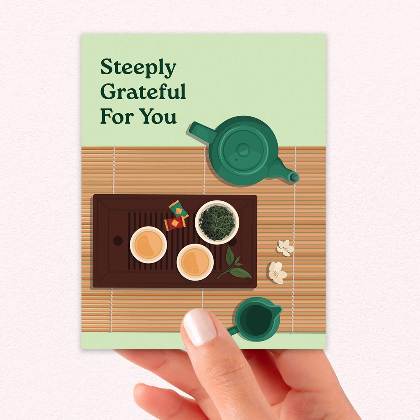 Steeply Grateful | Unique Chinese Gong Fu Tea Asian Greeting Card
