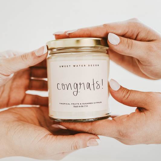 Congrats! 9 oz Soy Candle - Home Decor & Gifts