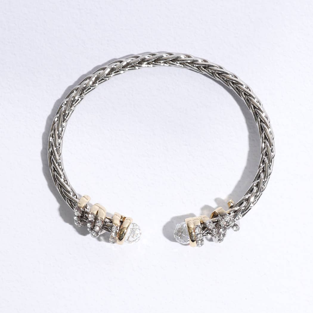 RH 2T 4MM Round Ponytail Bangle Bracelet