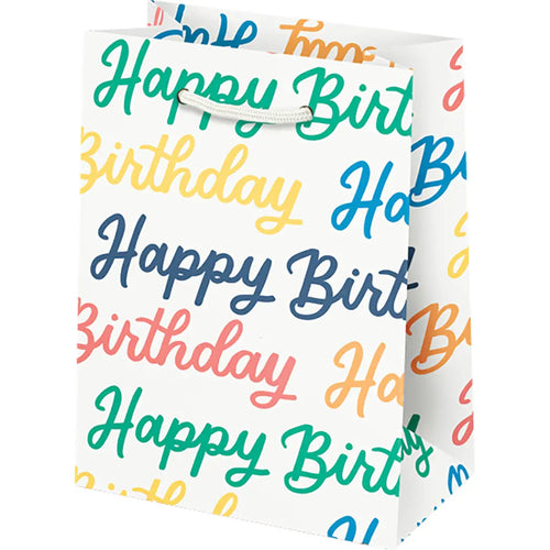 Happy Birthday Script Small Bag - Front & Company: Gift Store