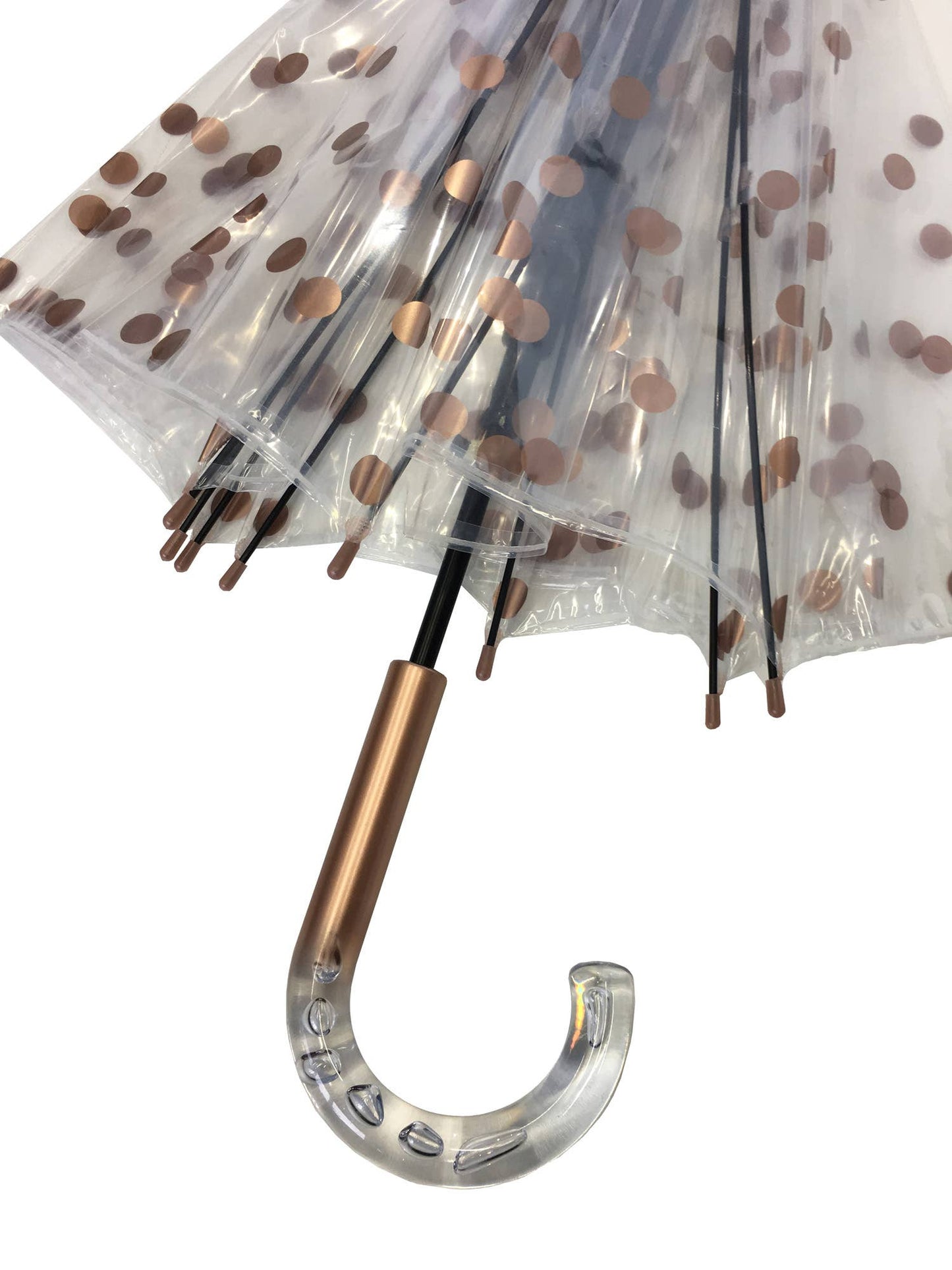 Copper and Silver Polka Dot Umbrella