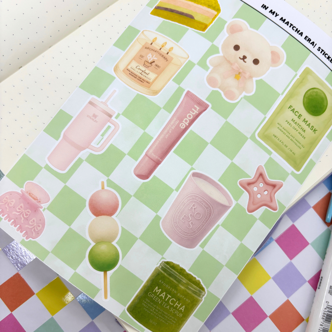 In My Matcha Era | Journal| Sticker Sheet