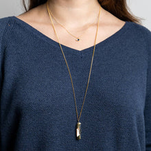 Load image into Gallery viewer, Shell Handled Knife on Gold Chain Necklace
