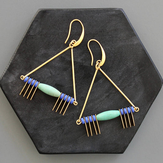KYLE36 turquoise and cobalt earrings