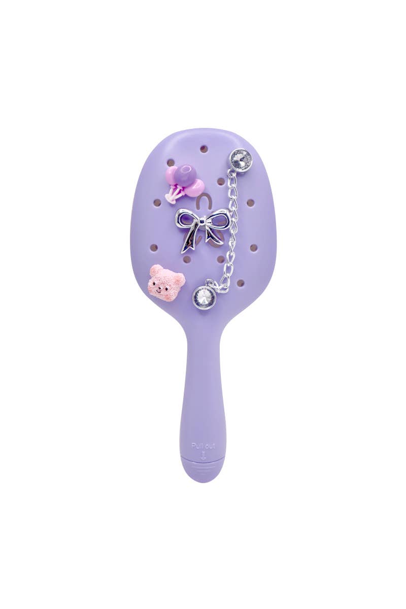 Purple Bristle Bitz Charm Hair Brush