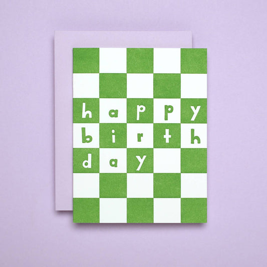 Birthday Checker - Letterpress Greeting Card