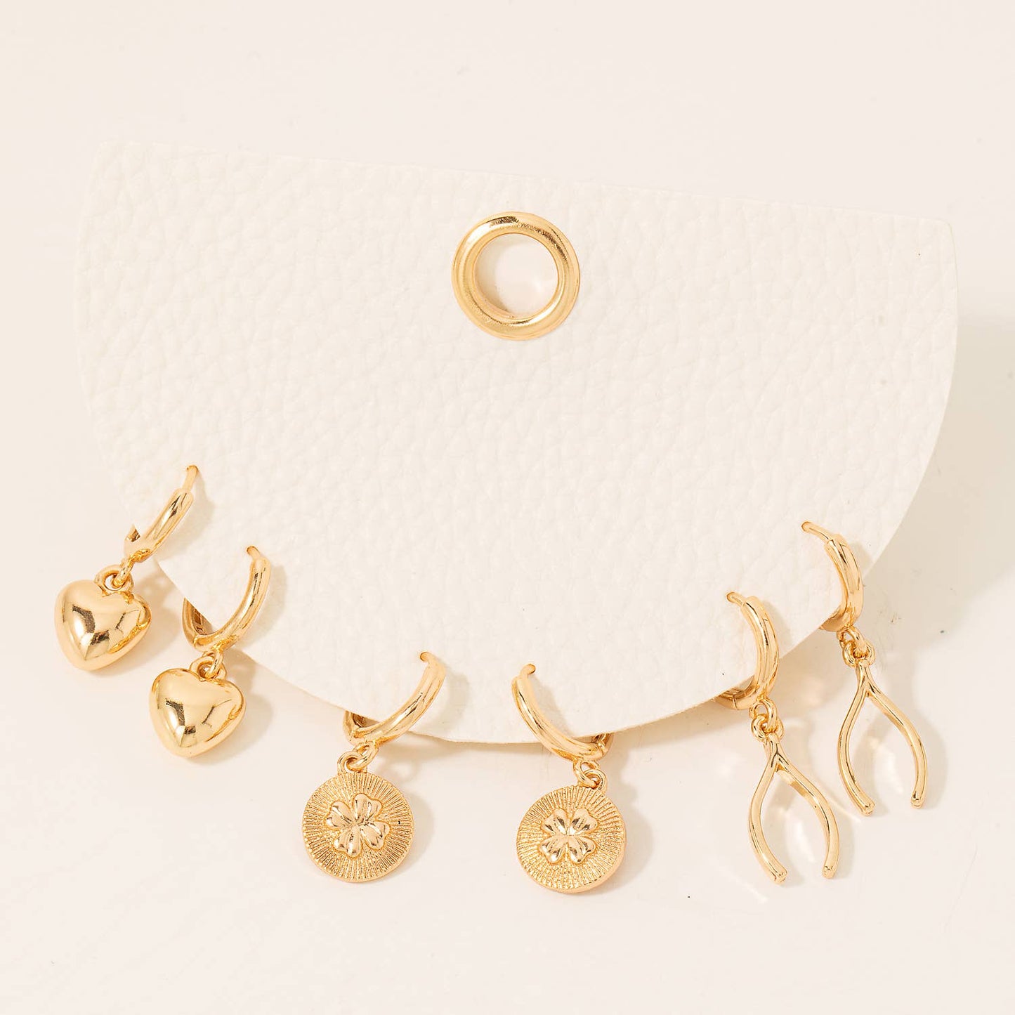 Mixed Metallic Stud Earrings Charms Set