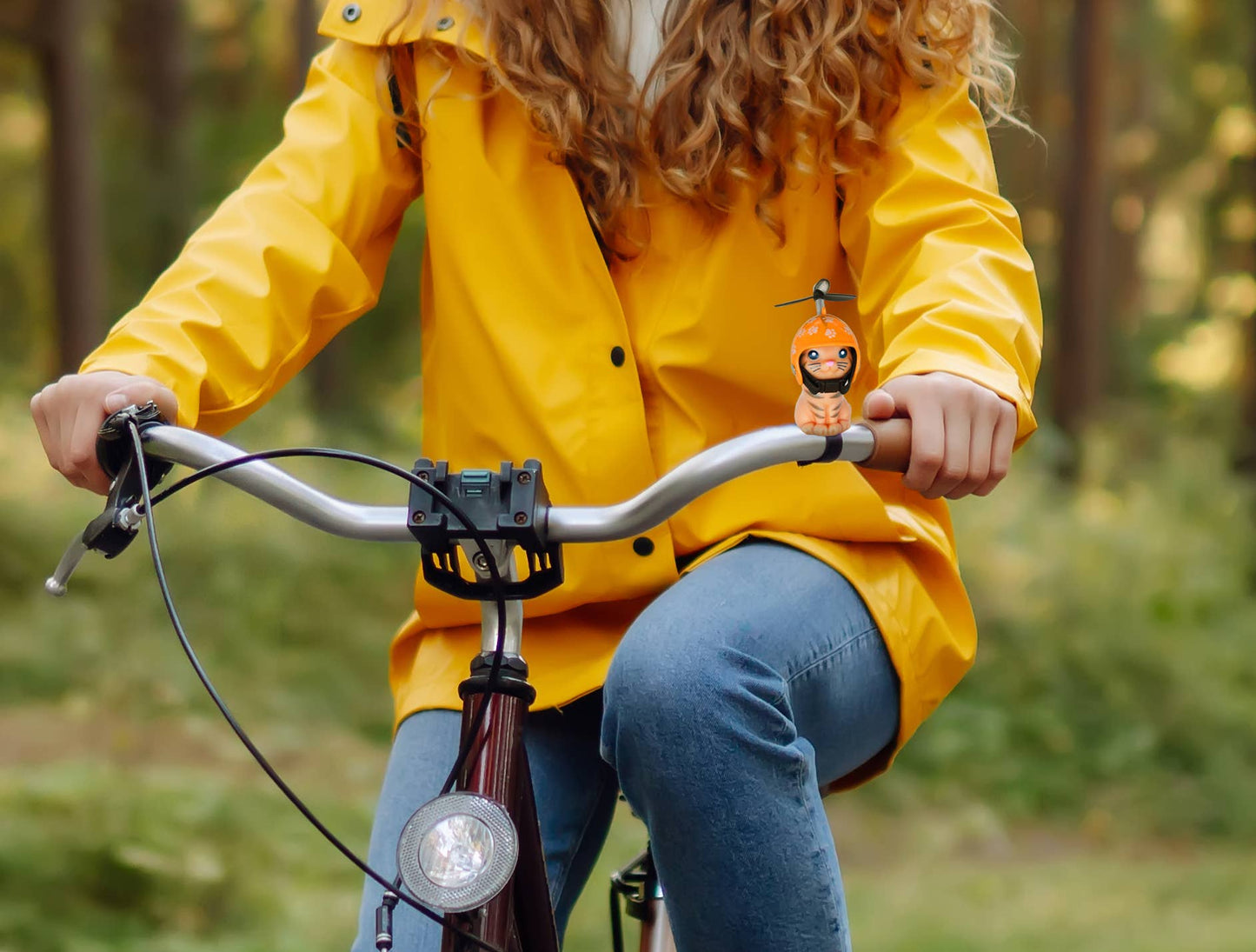 Bicycle kitten with helmet