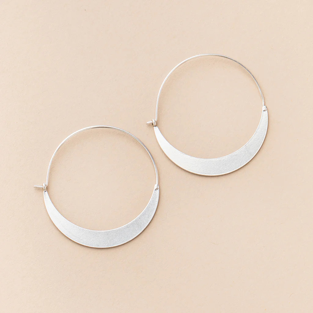 Refined Earring Collection - Crescent Hoop/Sterling Silver