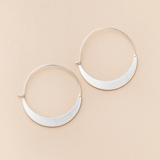 Refined Earring Collection - Crescent Hoop/Sterling Silver