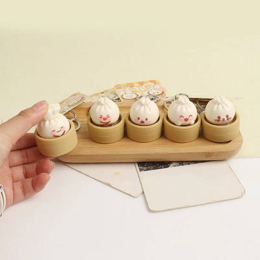 Steamed Bun Squishy Keychain Clicker