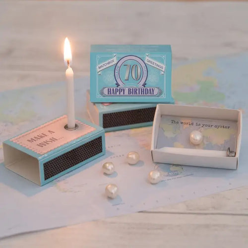 Happy 70Th Bday Pearl Matchbox - Front & Company: Gift Store