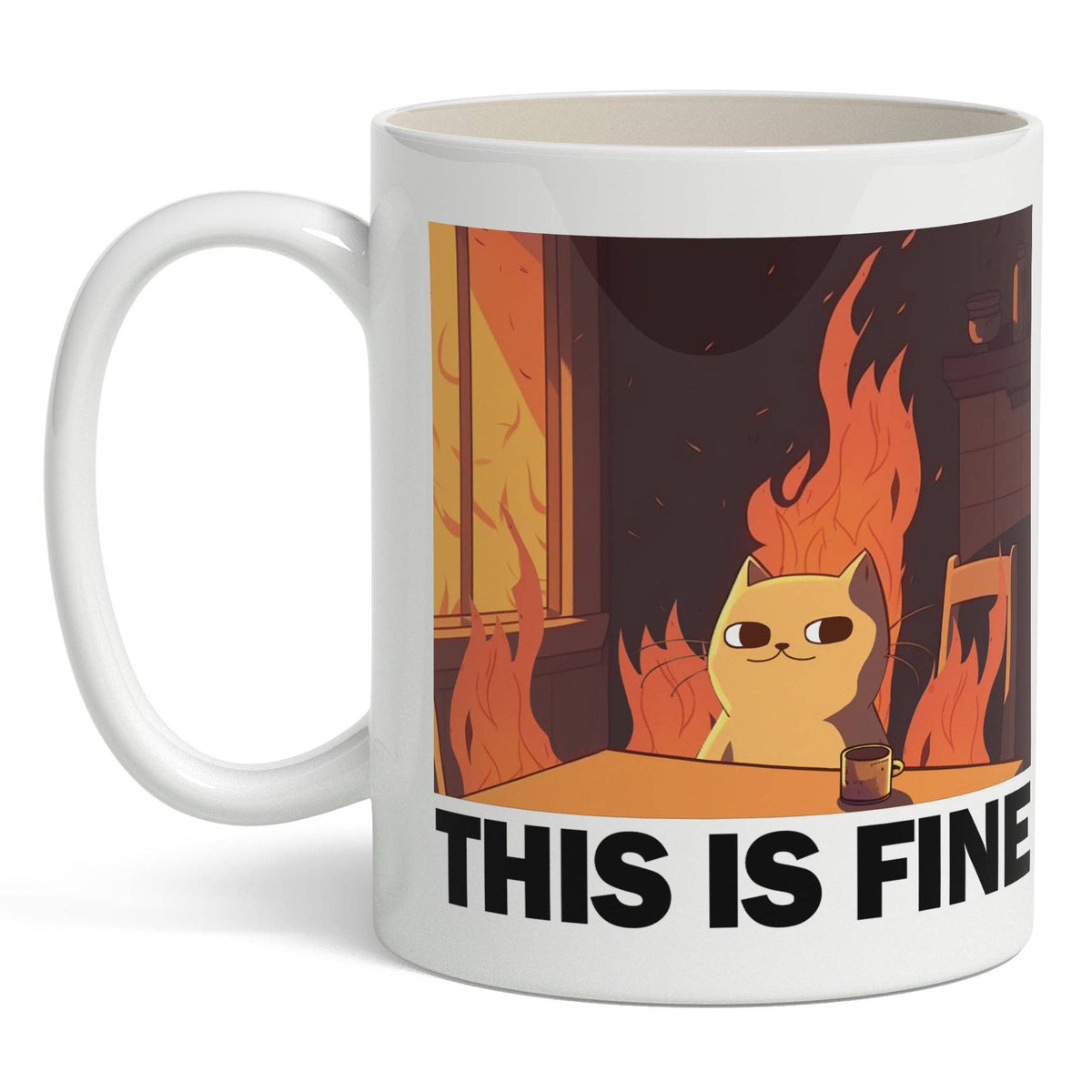 This Is Fine Cat Mug