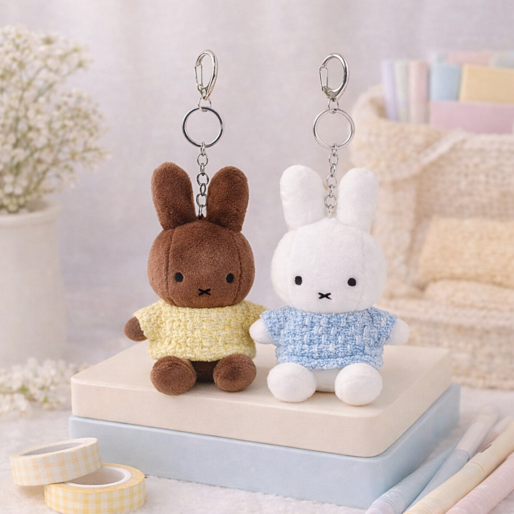 Classic Miffy Stylish tweed twist Shirts Plush Bag Charm