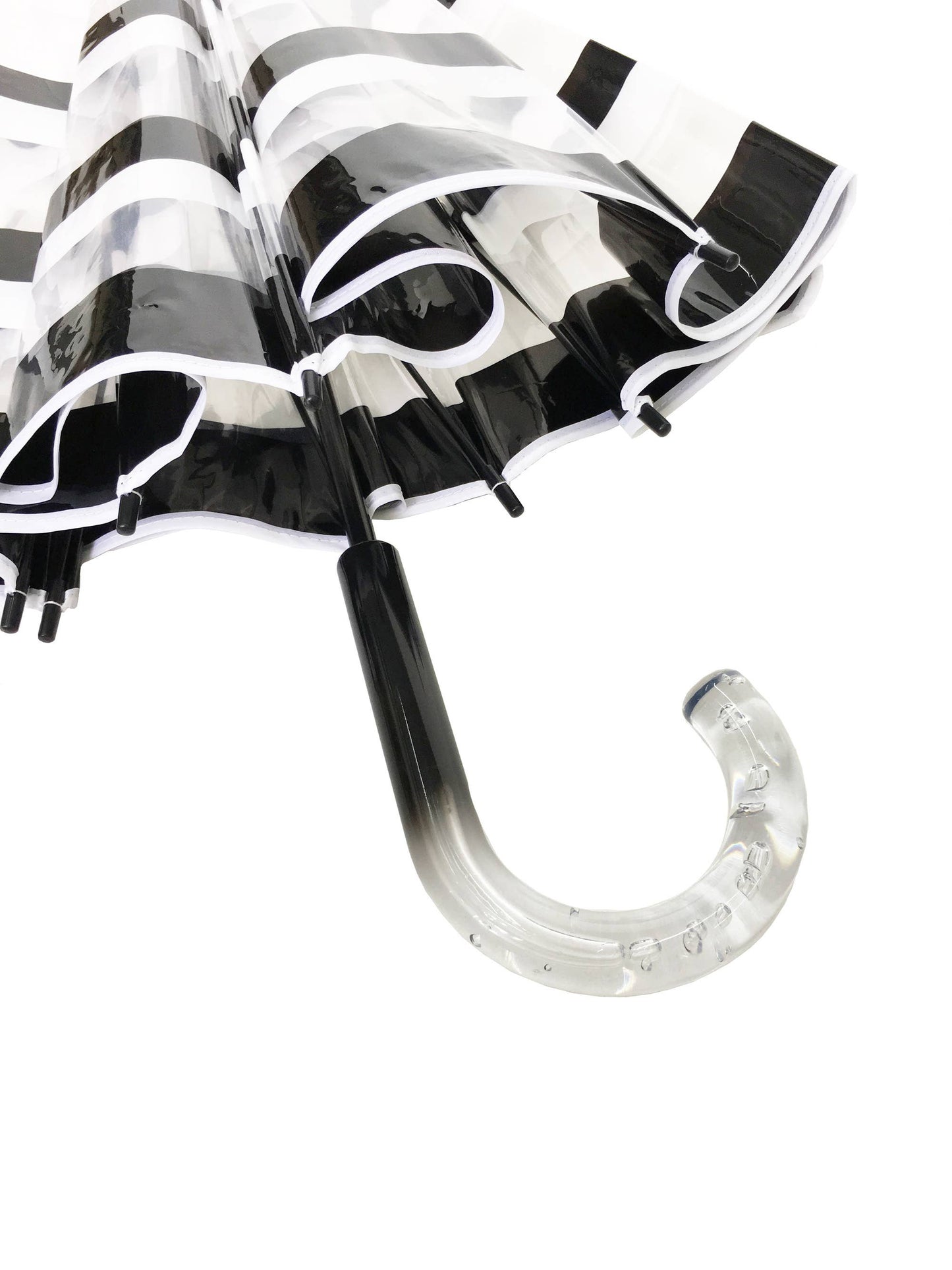 Black&White Striped Transparent Long Umbrella