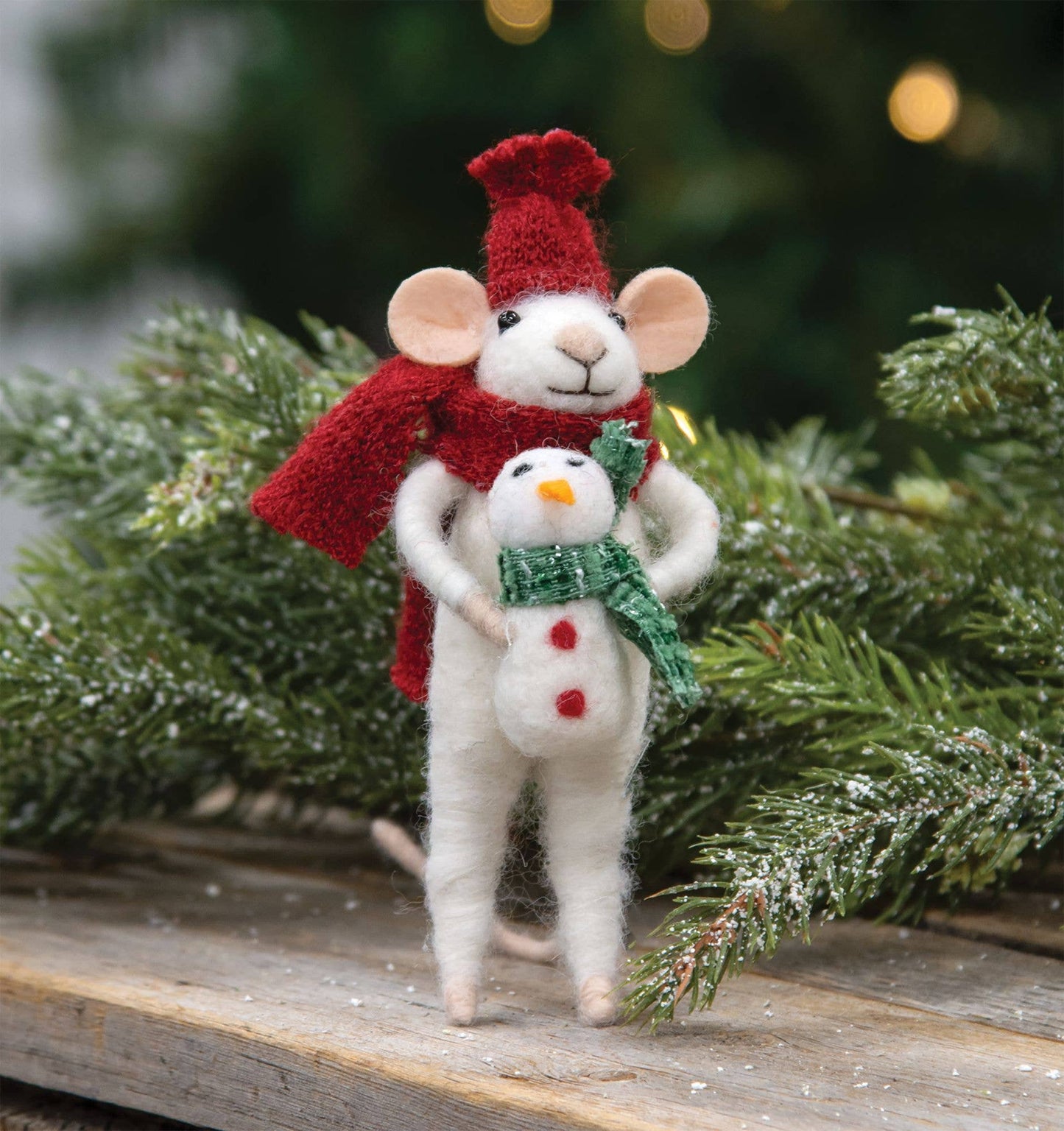 Christmas Snowman & Baby Felted Ornament