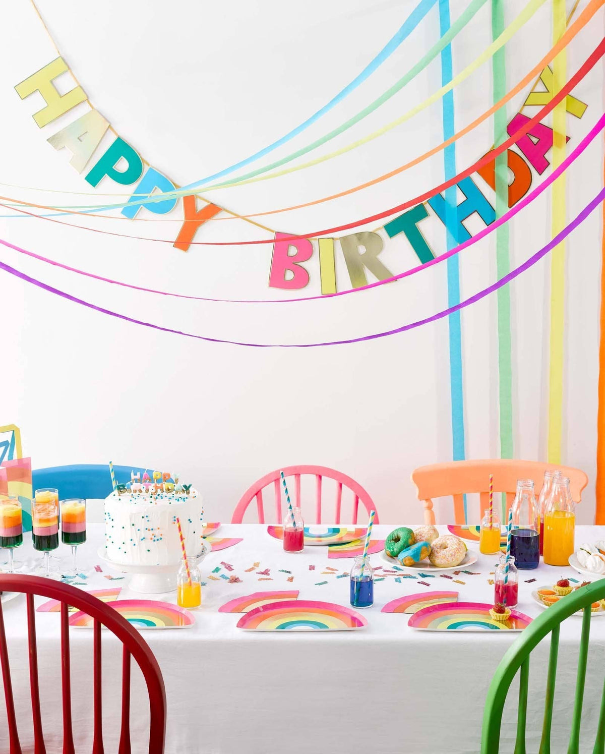 Rainbow Happy Birthday Garland | Birthday Party |