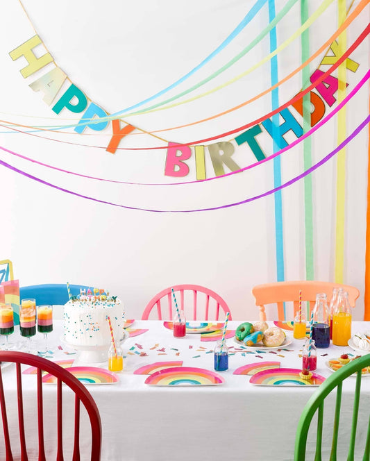 Rainbow Happy Birthday Garland | Birthday Party |