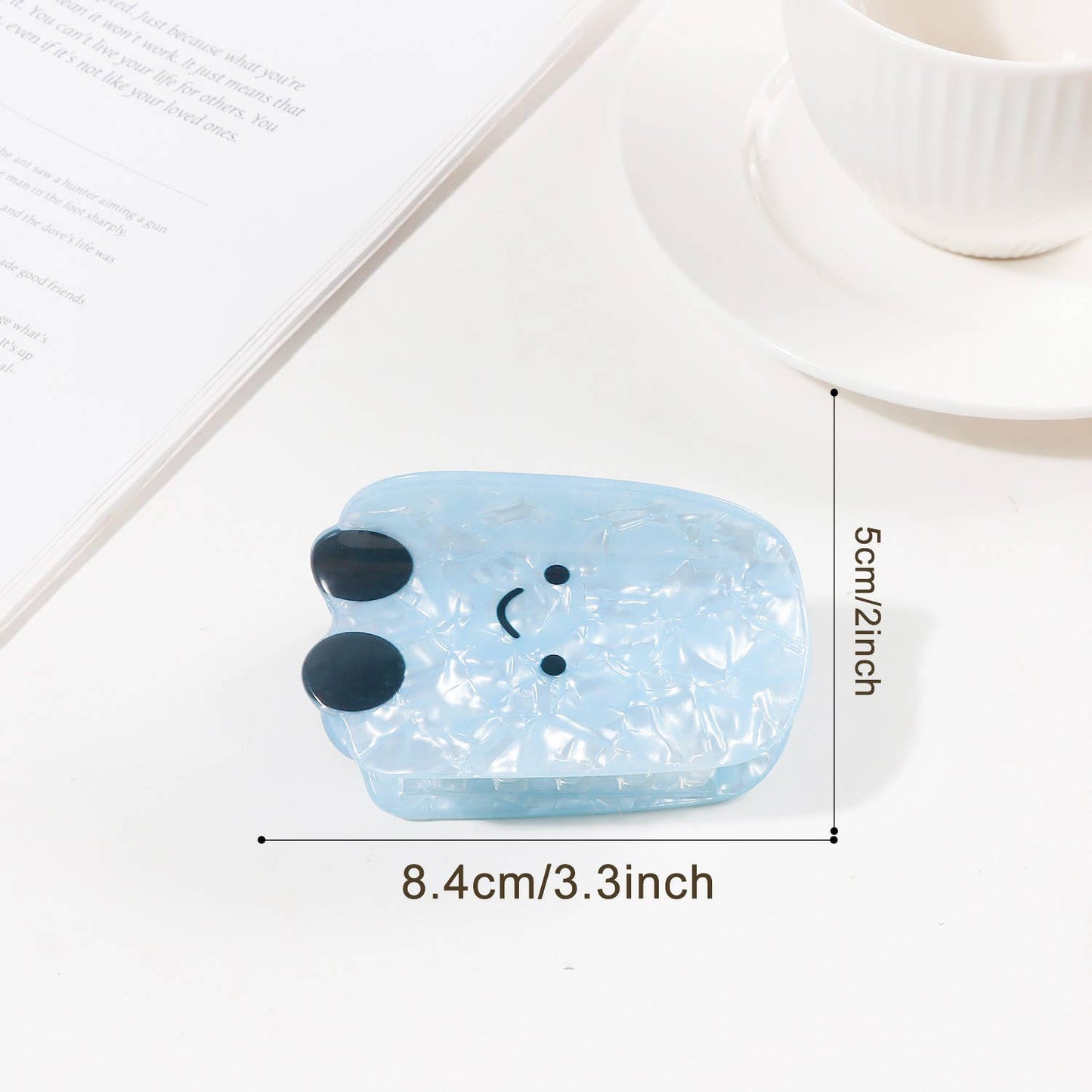 Cartoon Fun Emoji Design Bread & Heart Hair Clip