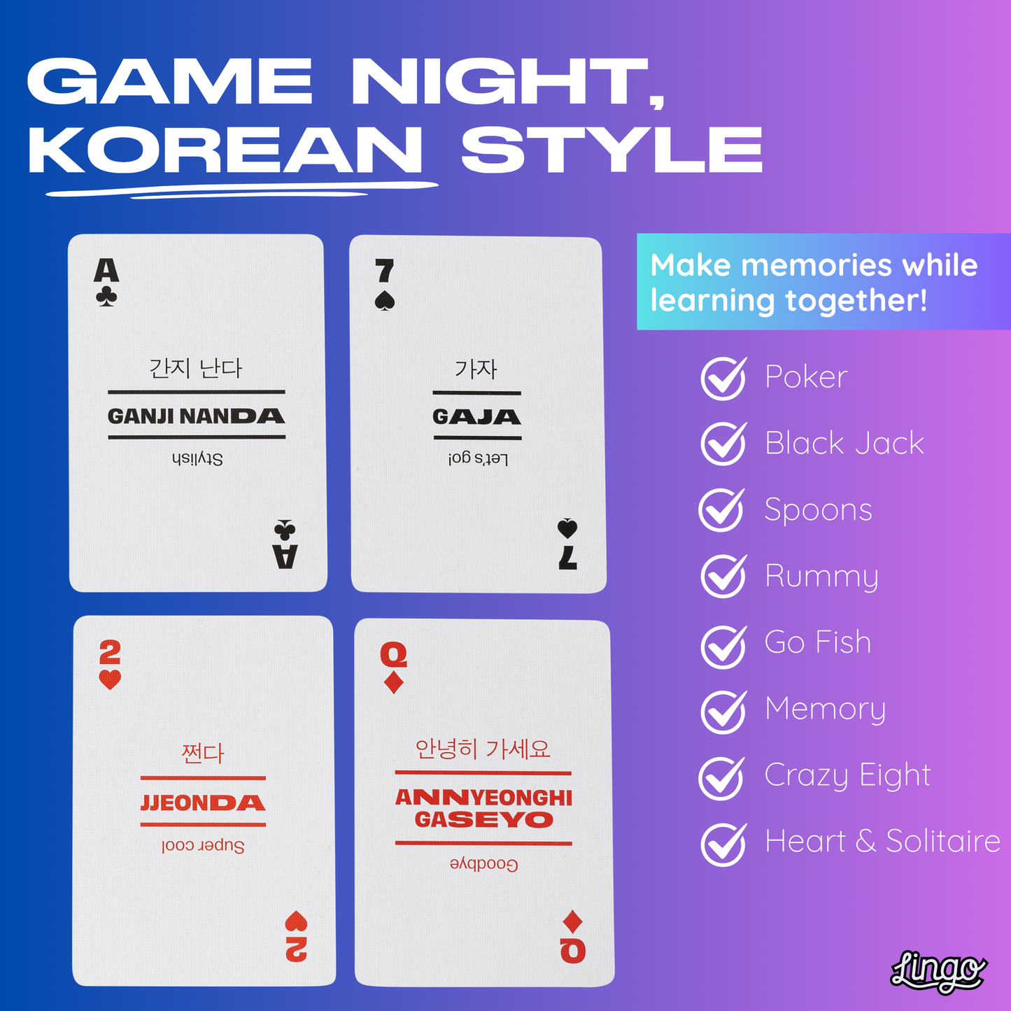 Korean Travel Playing Cards in Tin Travel Case