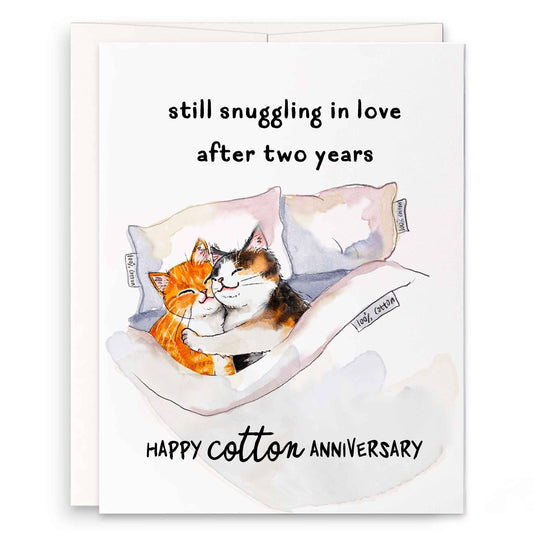 Cotton Sheet 2nd Year - Funny Anniversary Card