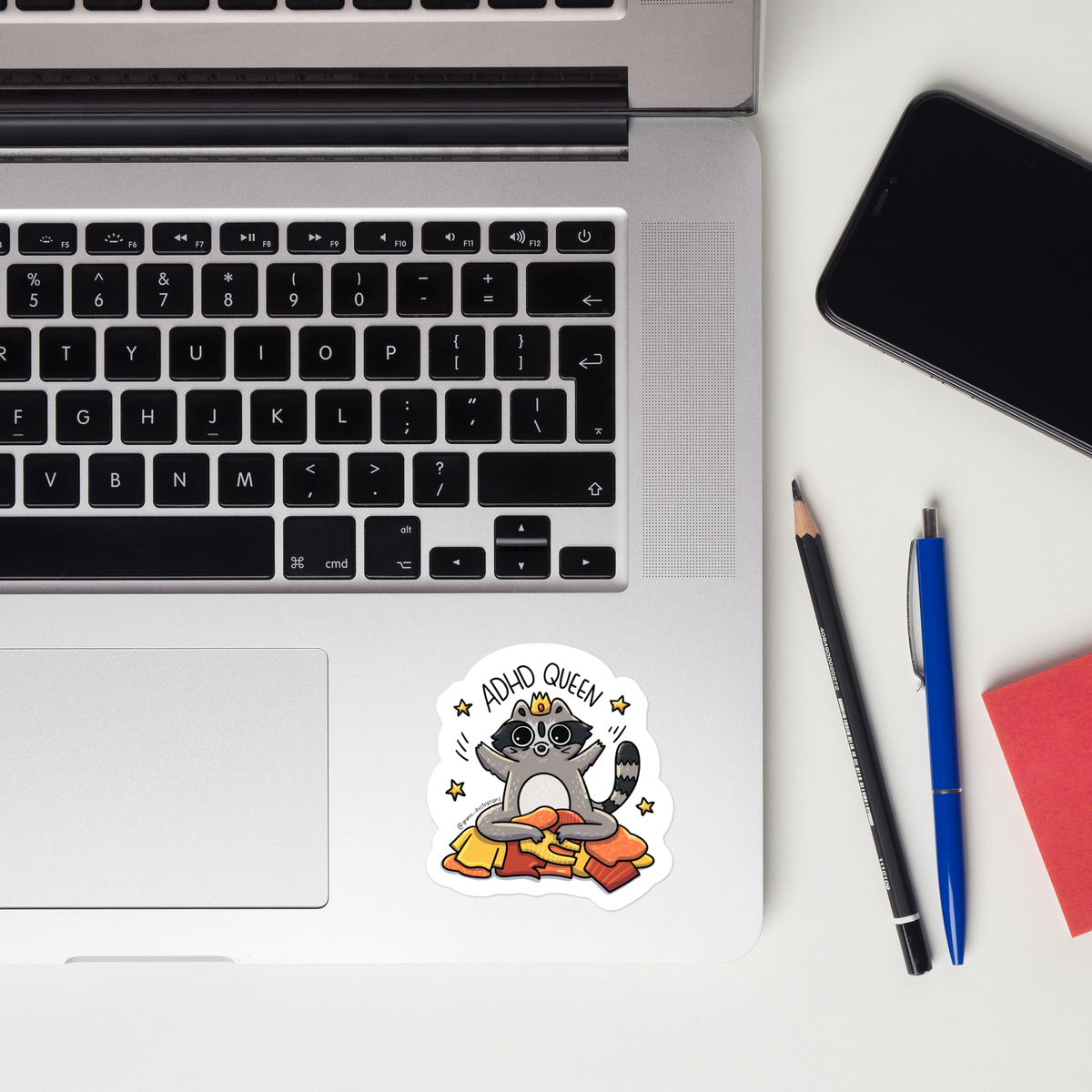 ADHD Raccoon Sticker