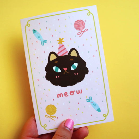 Meow Birthday Celebration Greeting Card