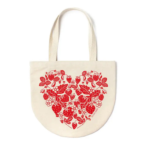Strawberry Heart Round Tote - Front & Company: Gift Store