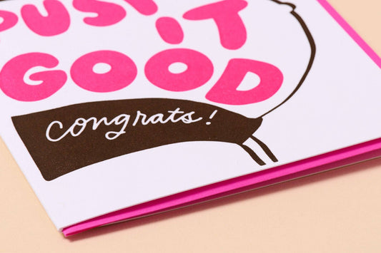 Push It Good Letterpress Pregnancy Baby Shower Card