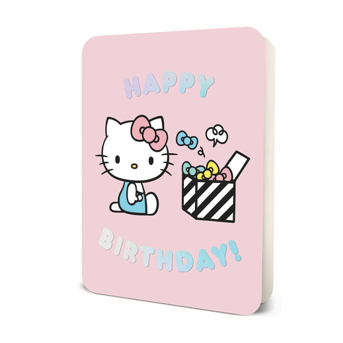 Hello Kitty Pink Happy Birthday Deluxe Greeting Card - Front & Company: Gift Store