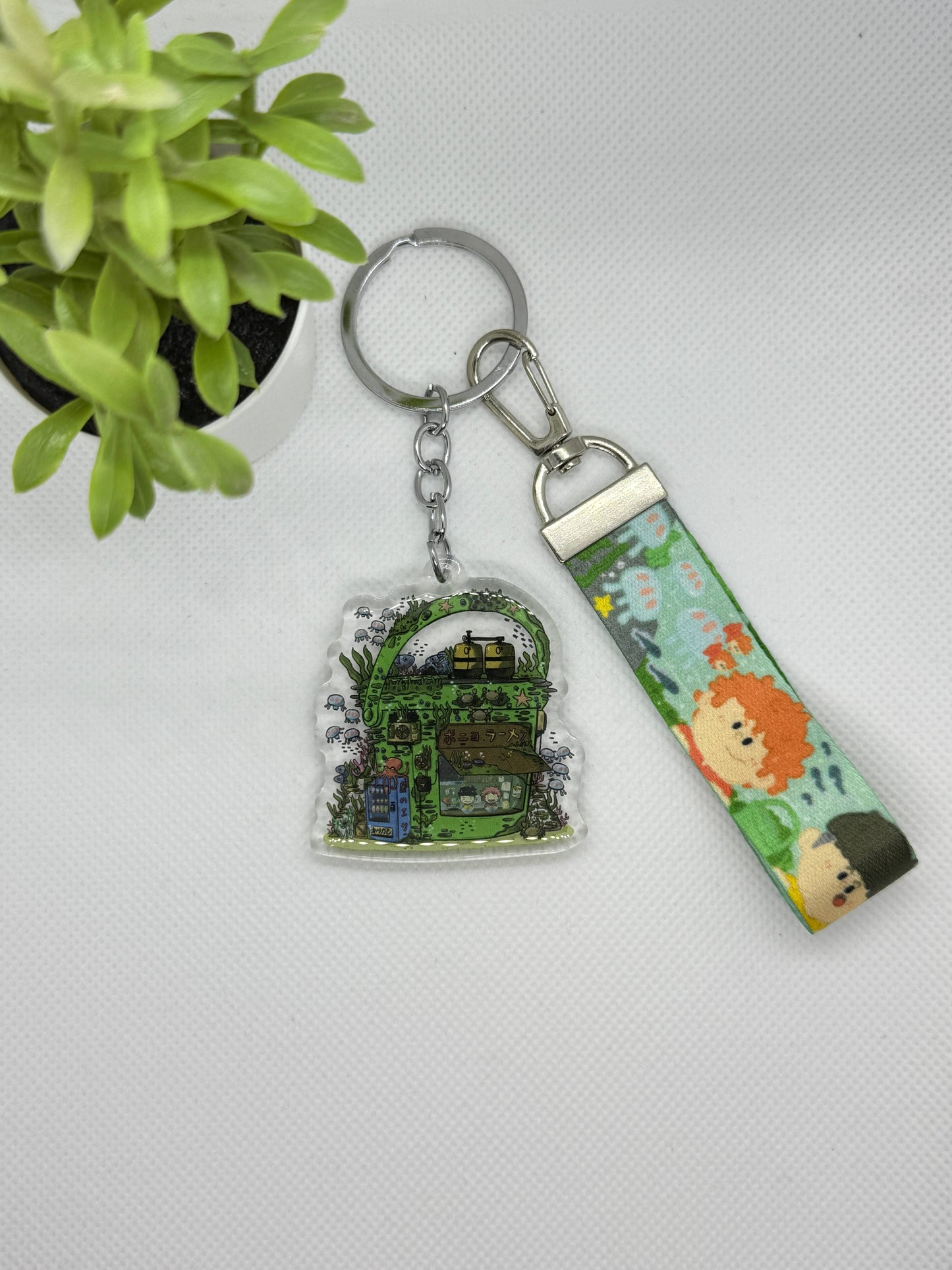 Ponyo Bucket Keychain W/ Lanyard
