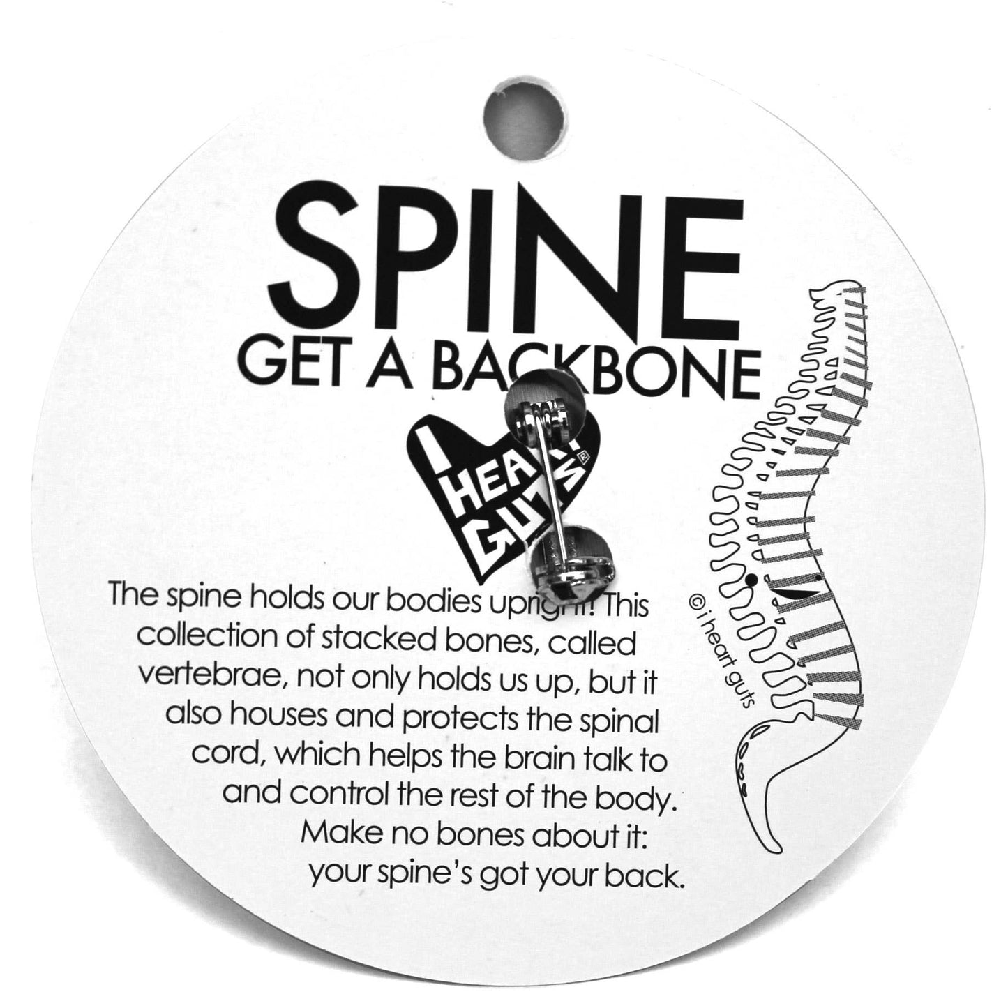 Spine Lapel Pin - Baby Got Backbone