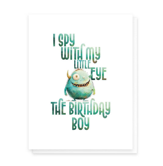 I Spy Birthday Boy, Cute Birthday Greeting Card