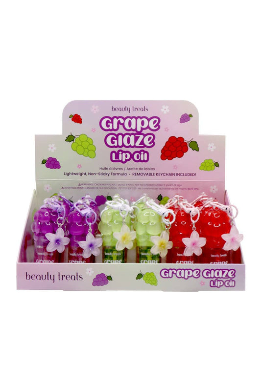 Beauty Treats 542 Grape Glaze Lip Oil with Flower Charm