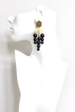 Load image into Gallery viewer, HYLE78 Jet glass post earrings
