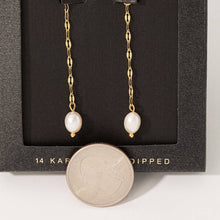 Load image into Gallery viewer, Secret Box Dainty Chain Pearl Drop Earrings
