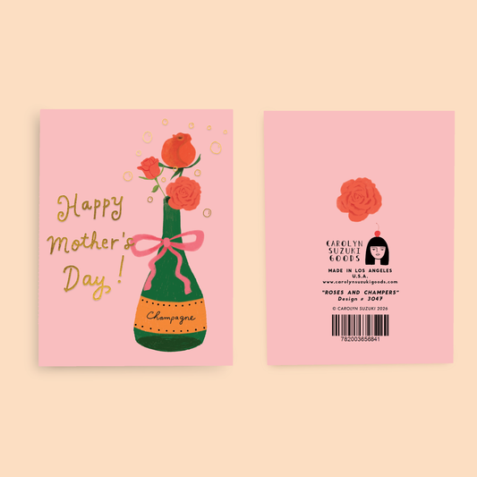 ROSES AND CHAMPERS - Mother's Day Card
