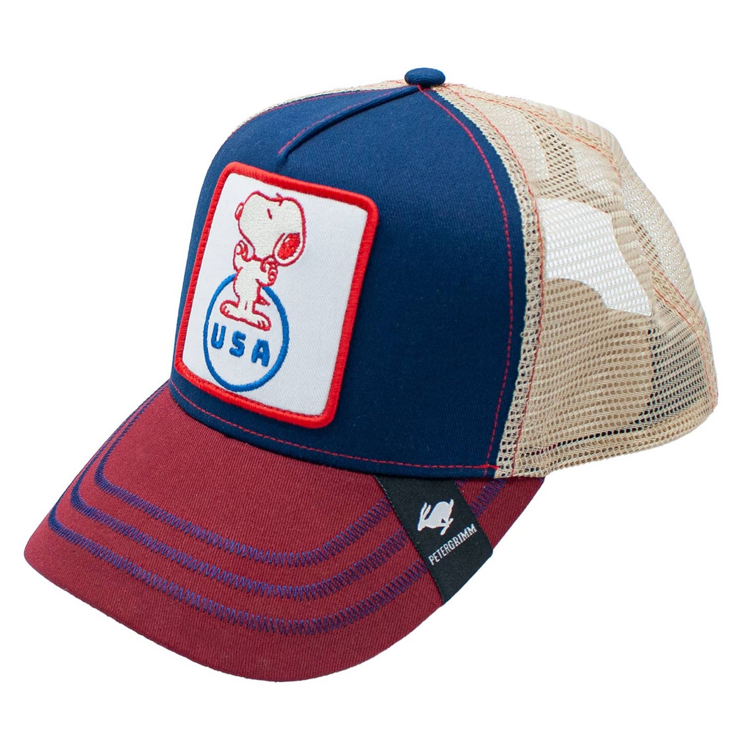 USA Snoopy Cotton Mesh Trucker Blue Adjustable Peanuts Cap