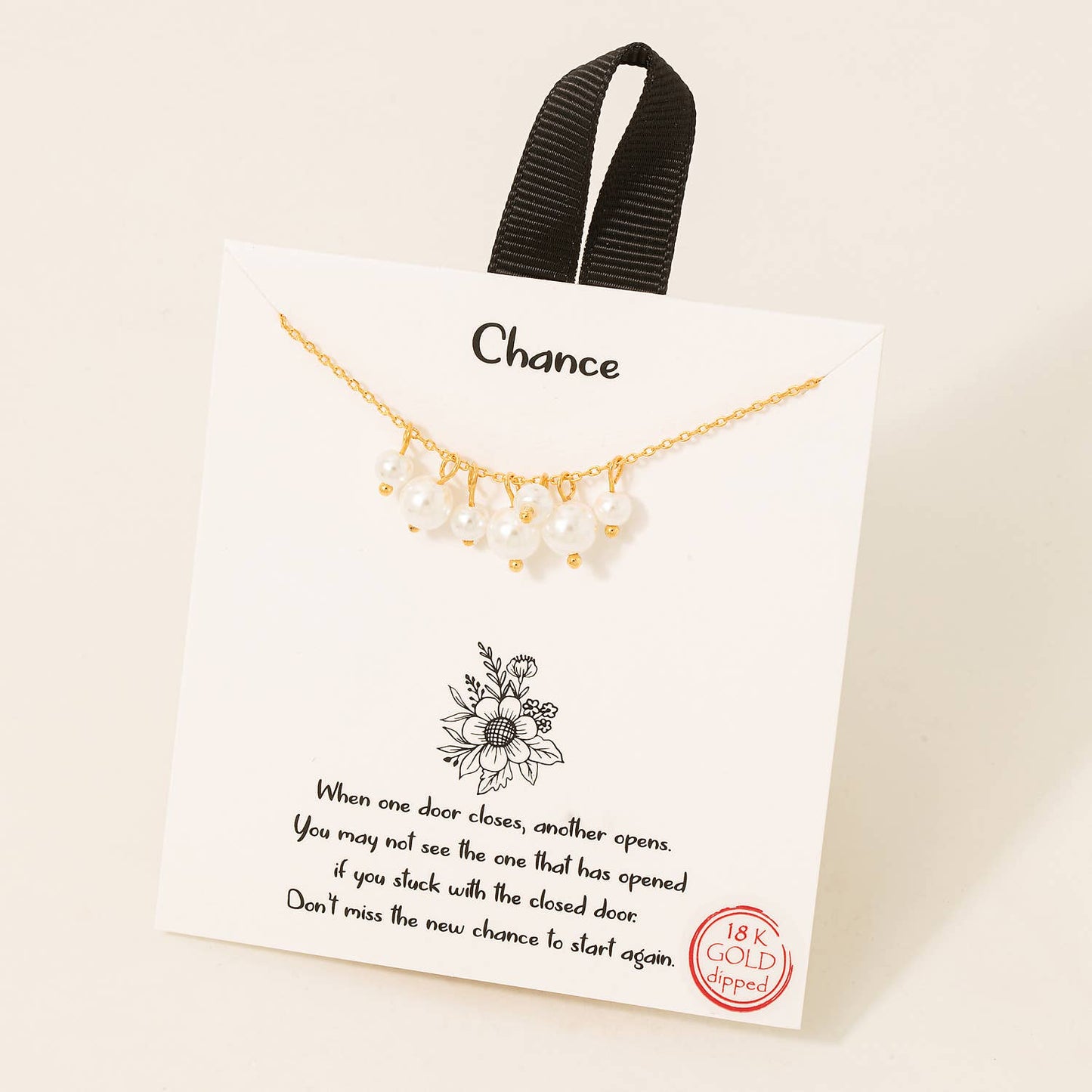 Gold Dipped Cluster Pearl Charms Necklace