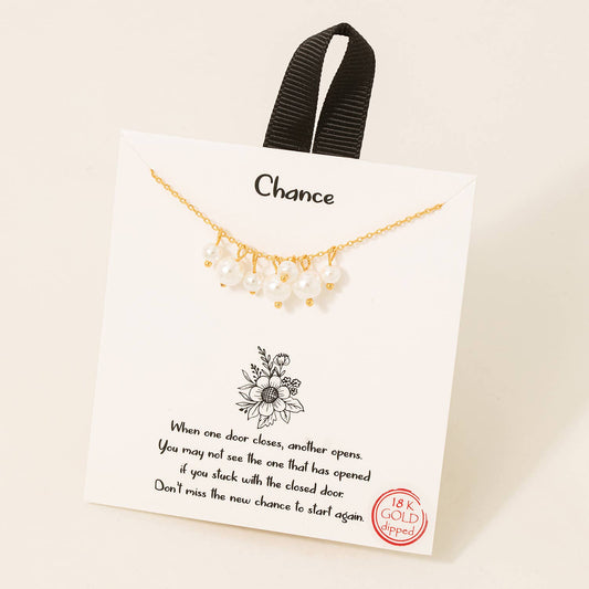 Gold Dipped Cluster Pearl Charms Necklace