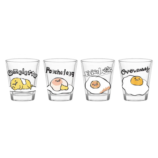 Gudetama Egg Styles 4pc 1.5oz Mini Glass Set