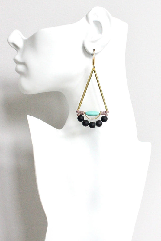 HYLE81 Turquoise and black earrings