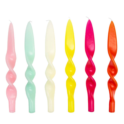 Rainbow Colored Twisted Candles - Front & Company: Gift Store