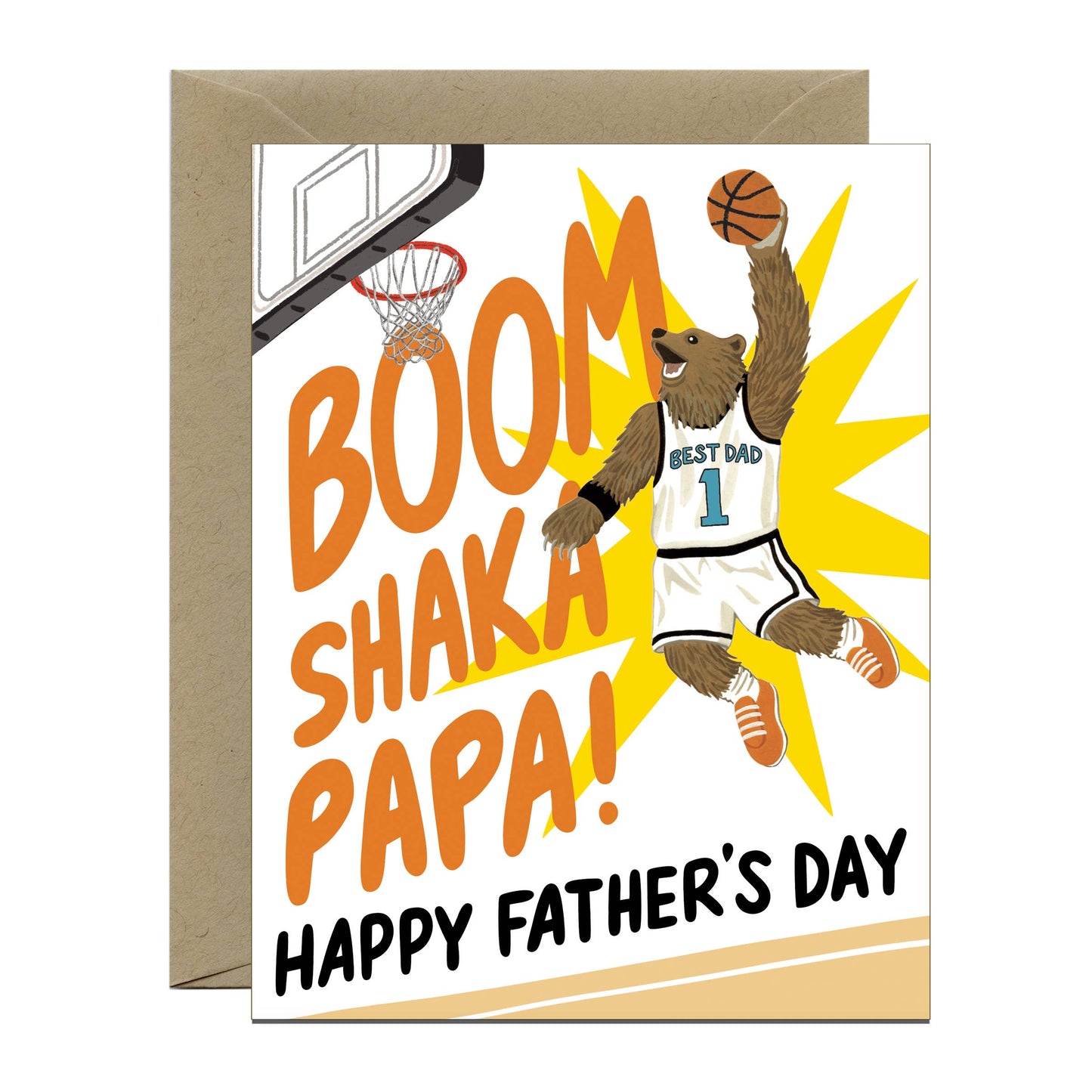 Basketball Bear Slam Dunk Fathers Day Card