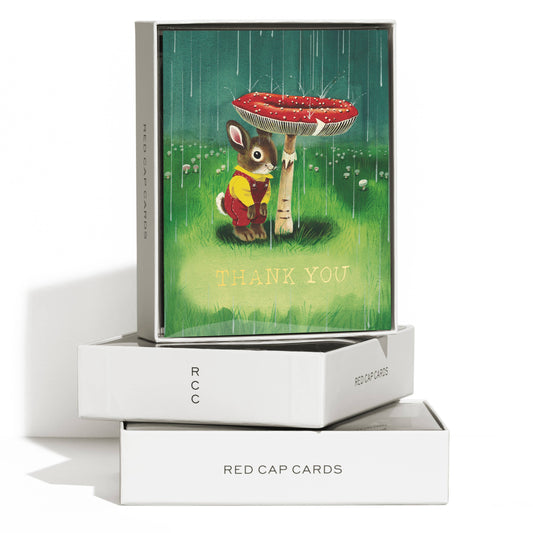 Richard Scarry Bunny and Mushroom greeting card