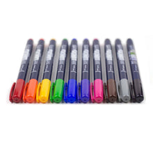 Load image into Gallery viewer, Fudenosuke Colors Calligraphy Brush Pens - 10-Pack
