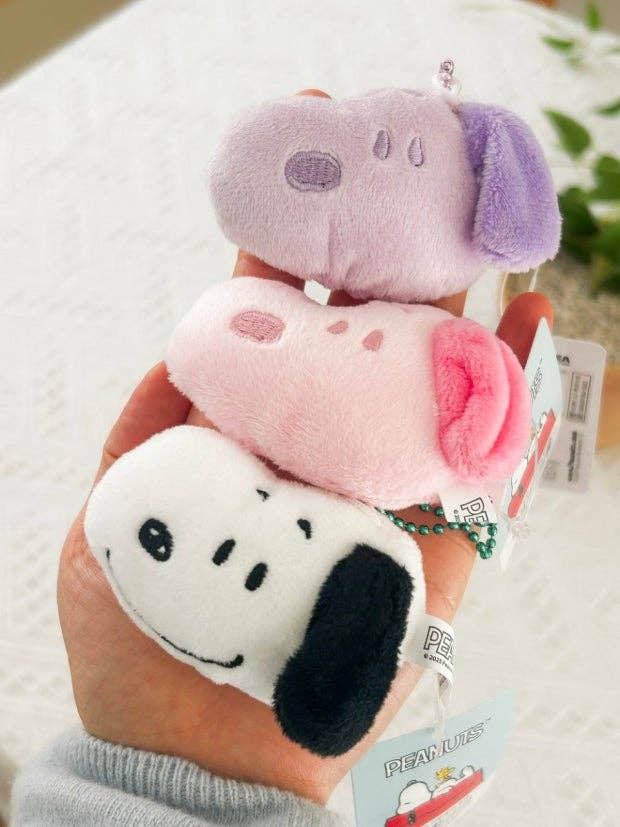 Peanuts Snoopy Face Mini Plush Bag Charm - Soft Color